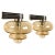 A pair of amber glass wall lights, made around 1970s. With a chrome fixture and 3 spheres shaped glass. The beautiful...