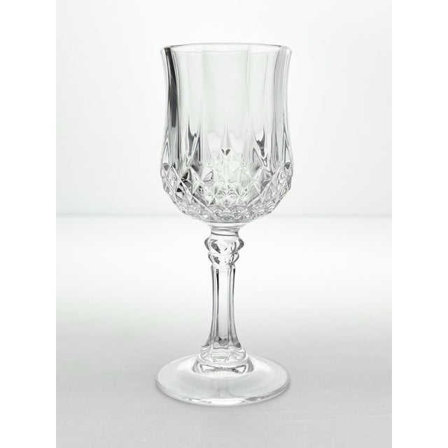 Cristal d' Arques 1990s Cristal D’Arques “Longchamp” Crystal Cordial Liqueur Wine Glasses - Set of 12 For Sale - Image 4 of 5
