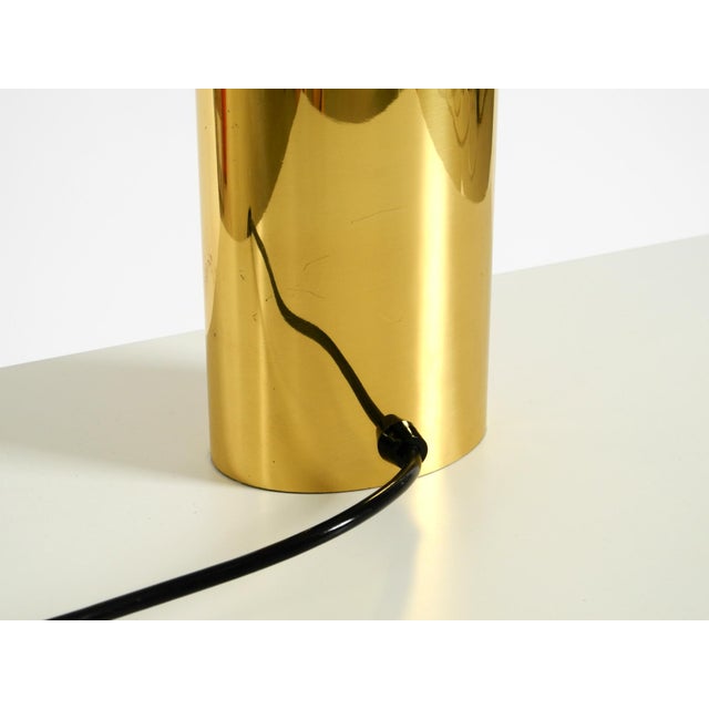 Vintage Brass Table Lamp with Wild Silk Shade from Vereinigte Werkstätten Collection, 1970s For Sale - Image 18 of 18