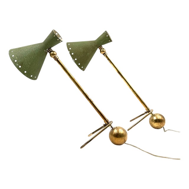 Mid-Century Table Lamps attributed to Stilnovo, Milano, Italy, 1950s, Set of 2 For Sale