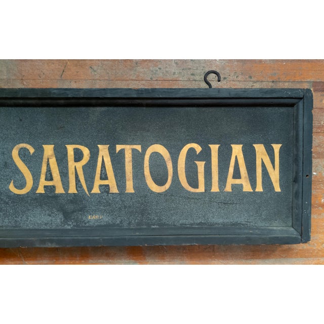 Early 20th Century Double Sided "The Saratogian" Saratoga Newspaper Sign For Sale - Image 4 of 16