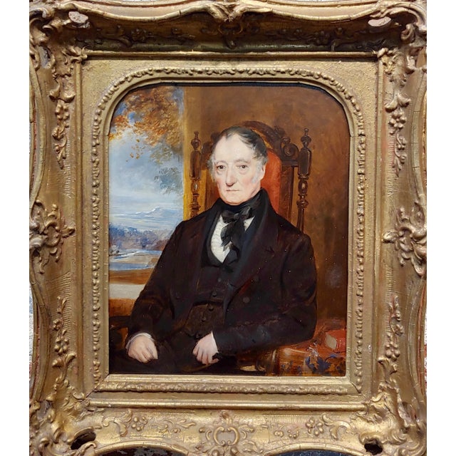 19th Century Husband & Wife English Portraits -Oil Painting - a Pair For Sale - Image 4 of 13