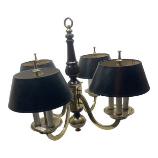 Late 20th Century Frederick Cooper Bouillotte Style Brass Chandelier For Sale