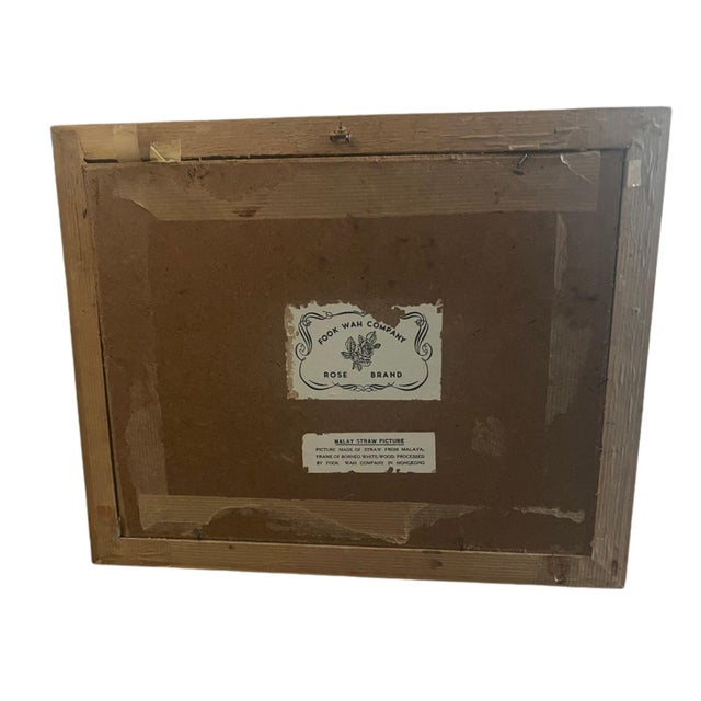 Vintage Framed Straw Marquetry Tropical Scene For Sale In Los Angeles - Image 6 of 6