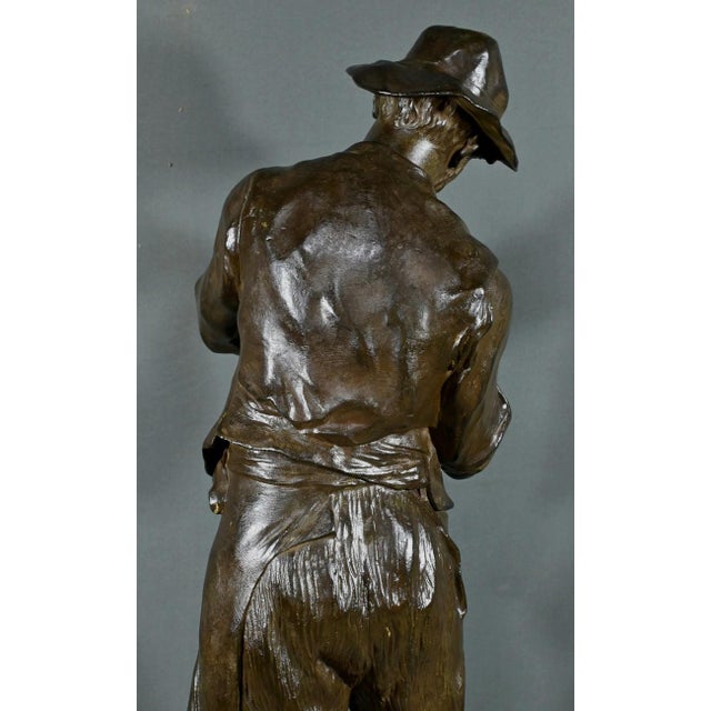 M. Constant Favre, Man with Pipe, Late 1800s, Bronze For Sale - Image 14 of 18