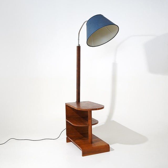 Bauhaus Floor Lamp with Burl Table, 1930s For Sale - Image 3 of 17