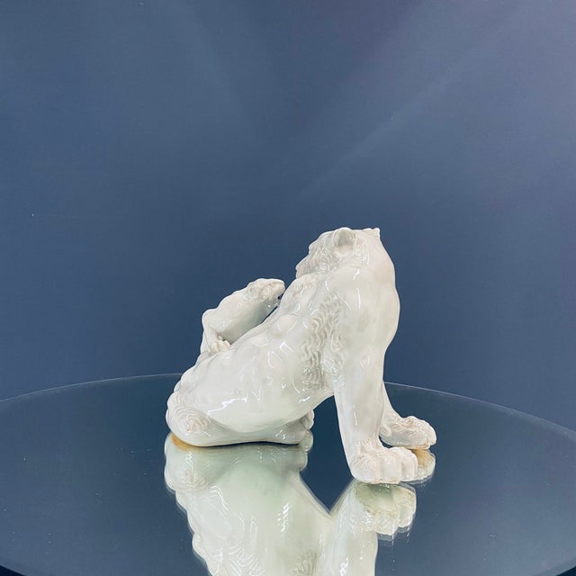 Porcelain Lion Sculpture, 1800s For Sale - Image 3 of 16