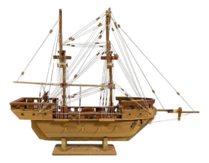Wooden Model Sailing Ship by J. Romero