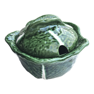 Vintage Majolica Lidded Cabbage Sauce Tureen