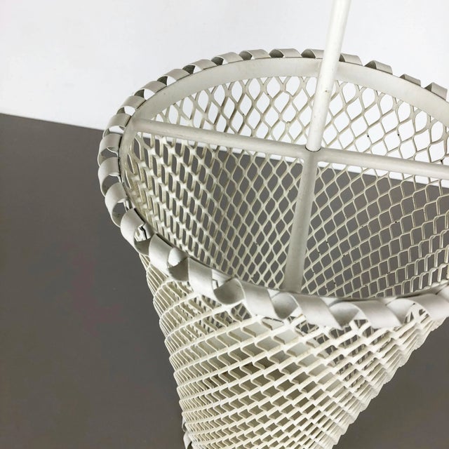 White Mid-Century Modern French Metal Umbrella Stand by Mathieu Matégot, 1960s For Sale - Image 8 of 18