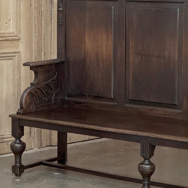 19th Century English Renaissance Revival Oak Hall Bench For Sale - Image 11 of 17