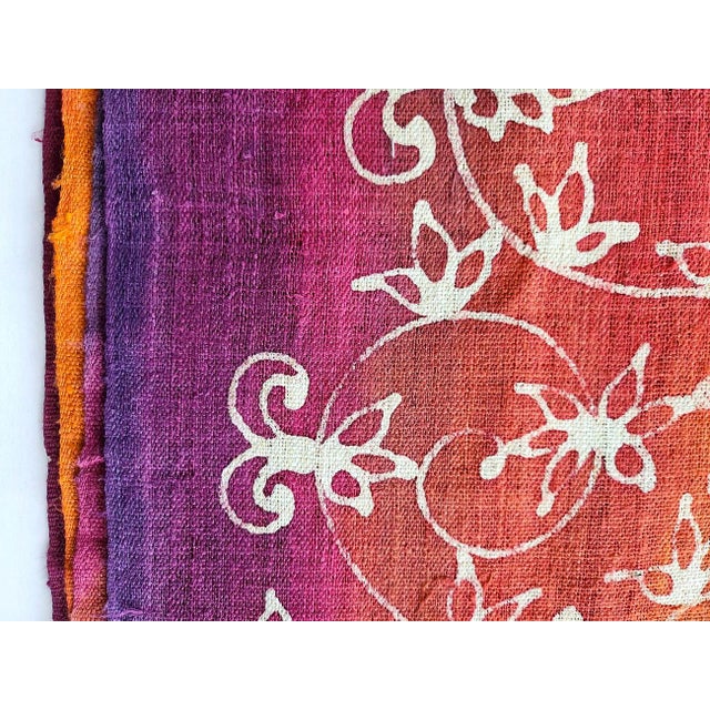 Textile Vintage Indonesian Jewel Tone Batik Bark Cloth Textile, 6 Yards For Sale - Image 7 of 10