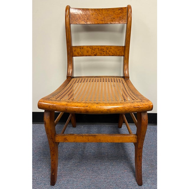 American American Classical Style Birds Eye Maple Dining Chairs - Set of 4 For Sale - Image 3 of 11