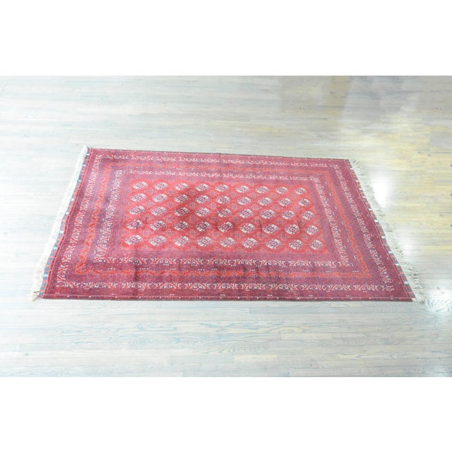Vintage Afghani Turkoman Rug For Sale - Image 12 of 13