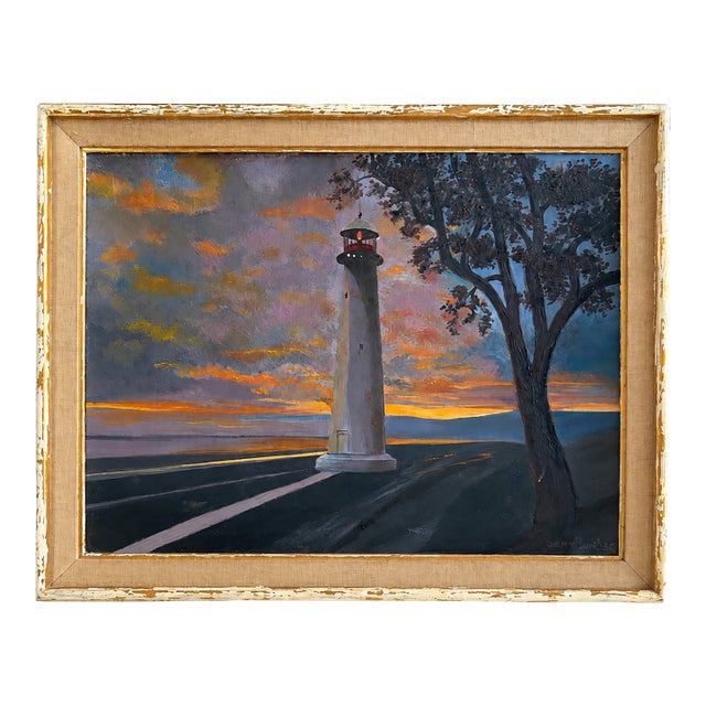 Vintage John Dunbar Mid-Century Original Oil on Canvas Coastal Seascape, C. 1960 For Sale