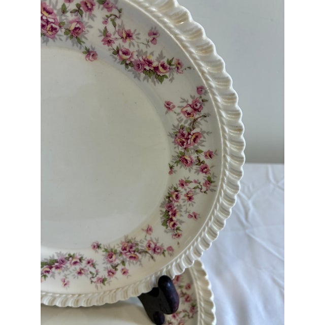 Victorian Mid 20th Century Harker Royal Gadroon Bridal Rose Plates – Set of 4 For Sale - Image 3 of 11