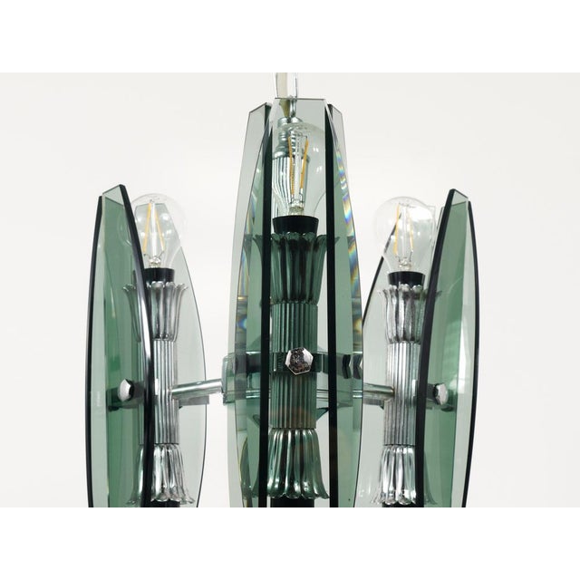 Glass and Chrome Pendant Light by Veca Murano, 1970s For Sale - Image 15 of 18