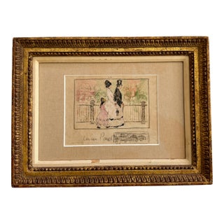 1940s Gifford Beal, "Three Figures" Monotype Provenance Kraushaar Galleries, Framed For Sale