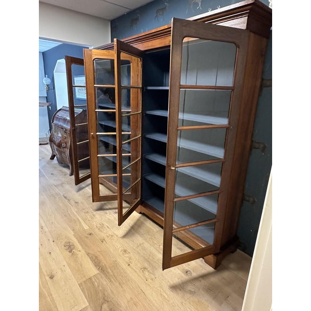 Large English Bookcase in Walnut For Sale - Image 12 of 15