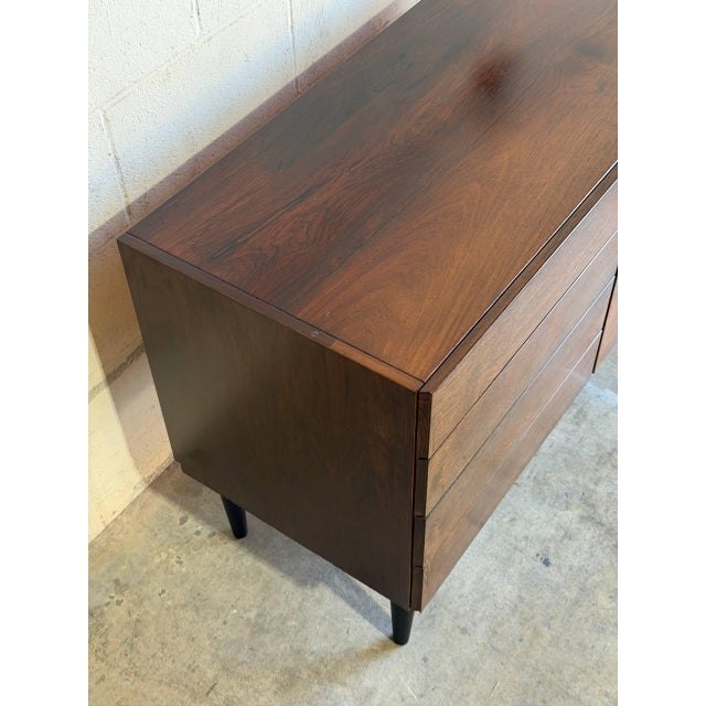 Rosewood Sideboard With 4 Drawers and Cabinet Door Denmark Mid-Century Modern 1960s For Sale - Image 9 of 13