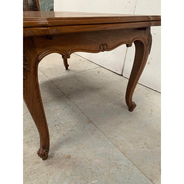 Brown Louis XV Style Table in Oak, 1900s For Sale - Image 8 of 10