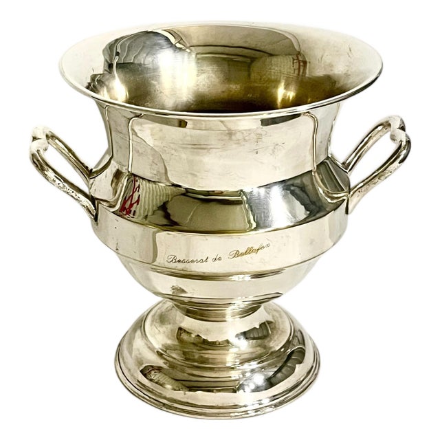 Vintage French Besserat De Bellefon Silver Plate Champagne Ice Bucket For Sale