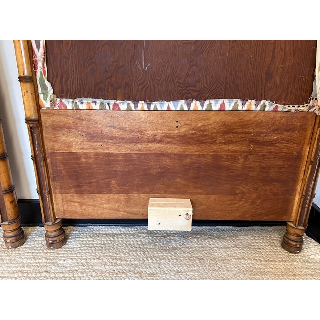 Wood Exceptional Pair of 19th C French Faux Burnt Bamboo Twin Headboards For Sale - Image 7 of 8