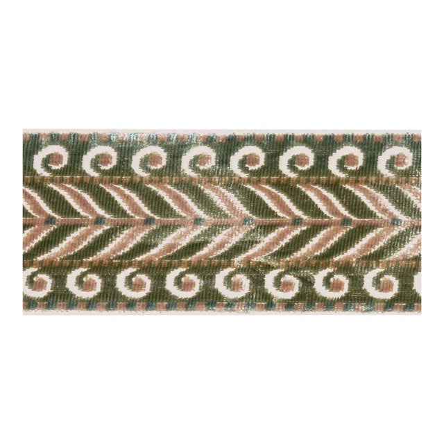 SAMPLE - Schumacher Marion Velvet Tape In Jade For Sale