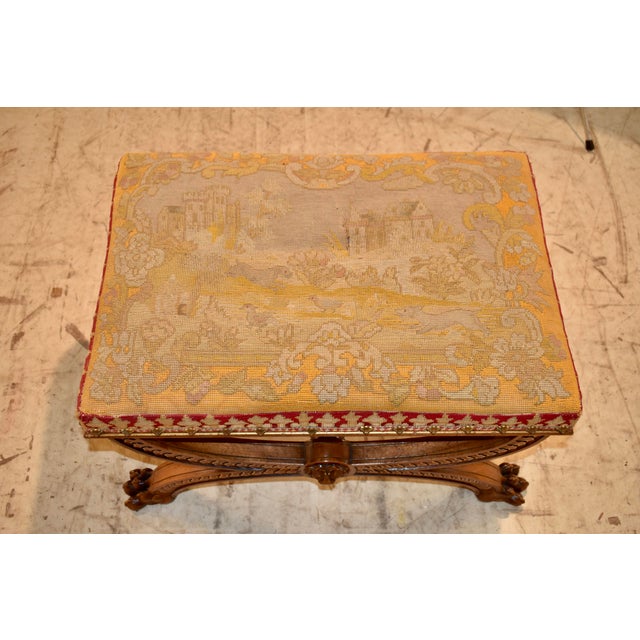 Brown 19th Century French Walnut Stool For Sale - Image 8 of 9