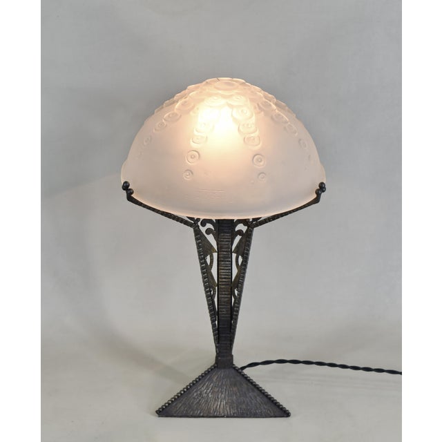 Muller Frères French Art Deco Lamp by A. Calmels & Muller Freres - 1920s France For Sale - Image 4 of 12