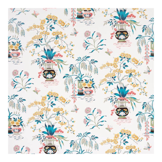 Sample - Schumacher Ming Vase Wallpaper in Multi For Sale