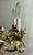 Metal Vintage Italian Gilded Tole and Cream Enamel Floral 6-Light Chandelier For Sale - Image 7 of 17