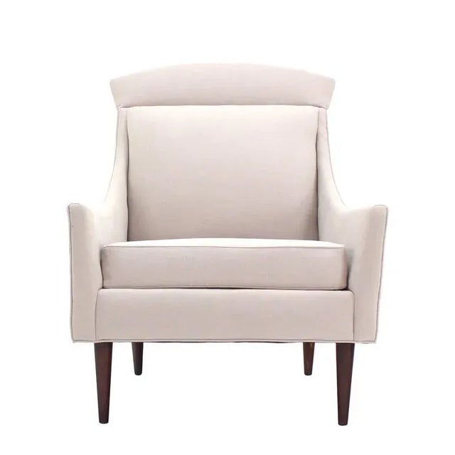 Early 20th Century Lounge Chair by Selig on Walnut Legs For Sale - Image 6 of 9