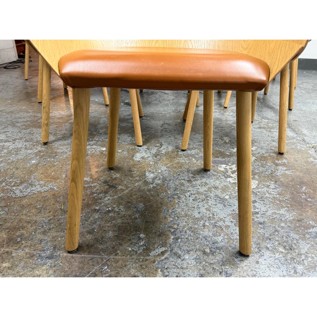 Tan Stefan Diez for E15 Ch04 Houdini Oak + Leather Armchairs, Set of Ten For Sale - Image 8 of 12