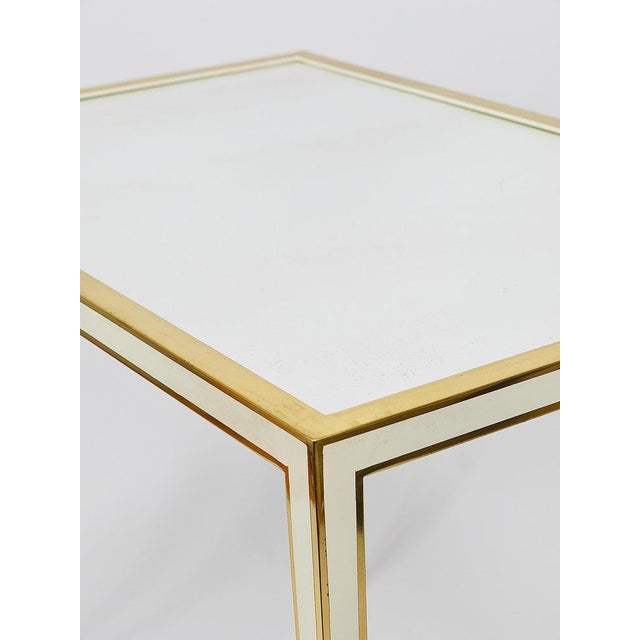 Brass & White Mirror Tables from Vereinigte Werkstätten, Germany, 1970s For Sale - Image 6 of 18
