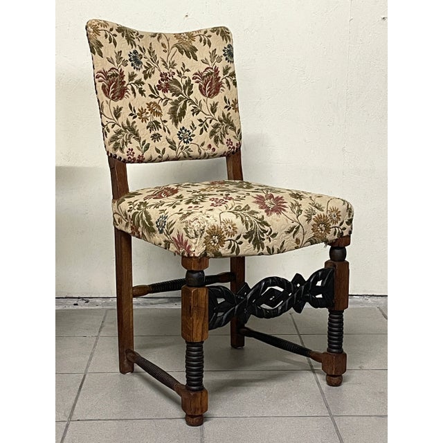 Wooden Chairs from the 1940s with Turned and Carved Details, Set of 6 For Sale - Image 16 of 18