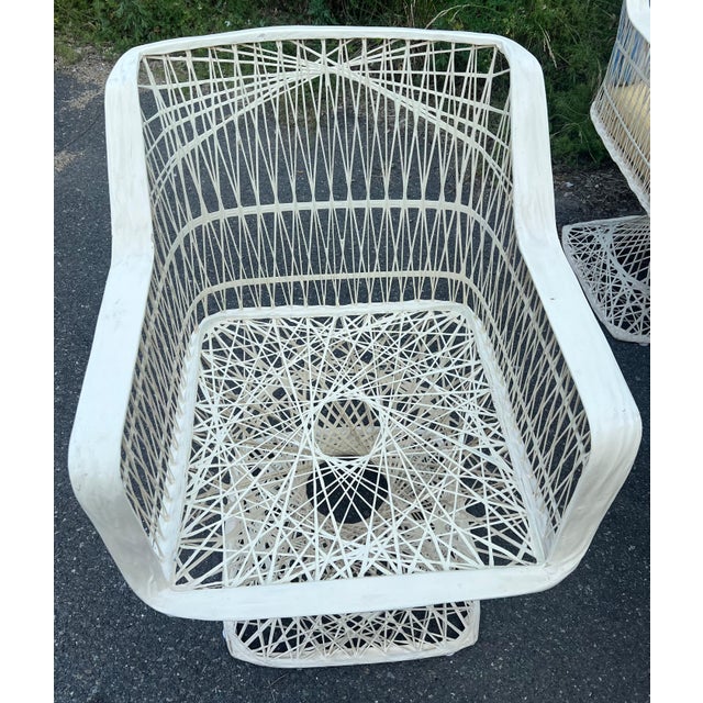 Spun Fiberglass 5 Pieces Round Dining Table 4 Chair Russel Woodard Outdoor Set For Sale - Image 11 of 14