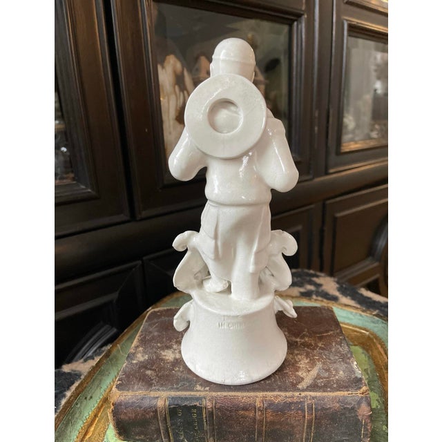 Early 20th Century Early 20th Century Blanc De Chine Chinese Ceramic Elder Statue Immortals Asian Decor White Glaze Pottery For Sale - Image 5 of 10