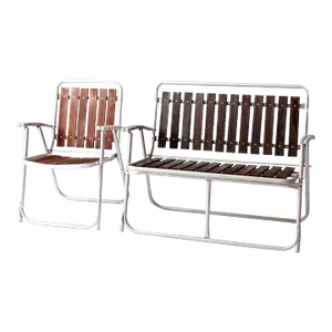 Mid Century Folding Outdoor Chair and Table Set