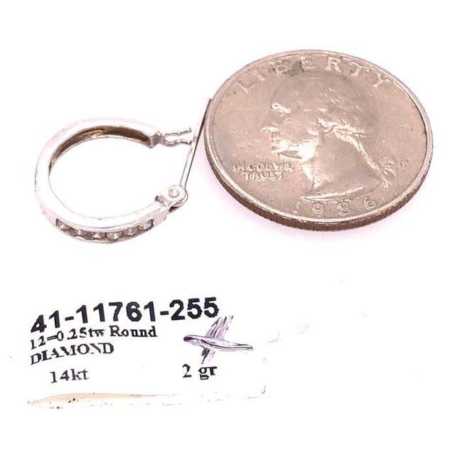 Modern 14 Karat White Gold Diamond Half Hoop Earrings, A Pair For Sale - Image 3 of 10