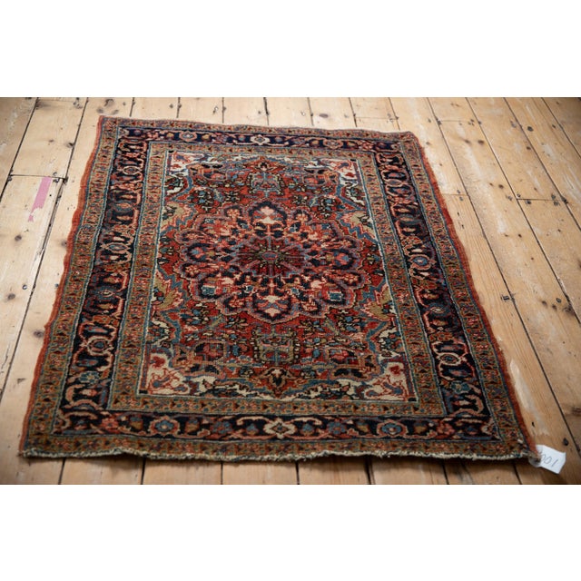 Textile Vintage Fine Heriz Square Rug - 3'3" X 3'11" For Sale - Image 7 of 10