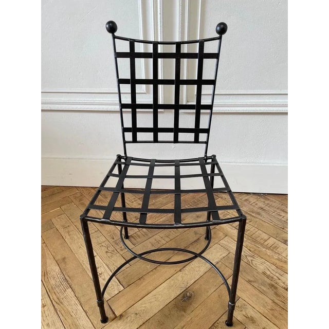 Custom Made Forged Iron European Style Dining Chairs For Sale - Image 12 of 12