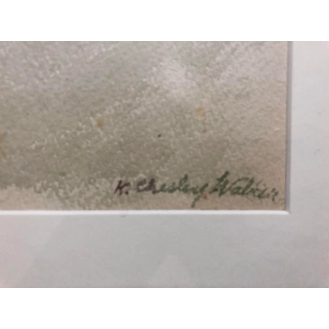 Vintage Desert Landscape Watercolor Painting For Sale In Los Angeles - Image 6 of 7