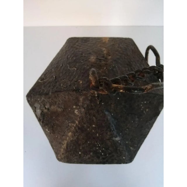 1950s English Arts & Crafts Glass, Lead & Hammered Sheet Metal Porch Lantern by Peter Marsh, 1950s For Sale - Image 5 of 18