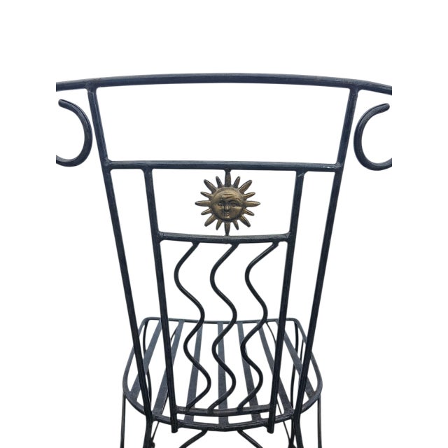 1990s French Style French Style Wrought Iron Chairs, Set of 4 For Sale - Image 5 of 9