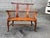 Vintage solid oak Windsor comback style settee bench Solid wood frame, spindle back , a large ‘saddle’ style seat , a...