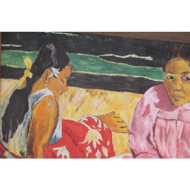 Paper Tahitian Women on the Beach, Art Print, 1980s, Framed For Sale - Image 7 of 12