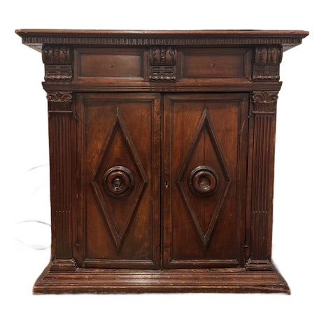 18th Century Italian Carved Walnut Two Door Cabinet For Sale