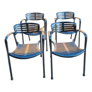 Set of 4 1980s Toledo Jorge Pensi for Amat Chairs