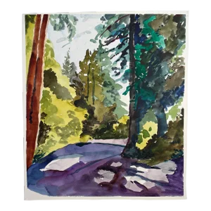 “Forest Road” Original Landscape Watercolor Painting by Mary Alice Copp 2023 -